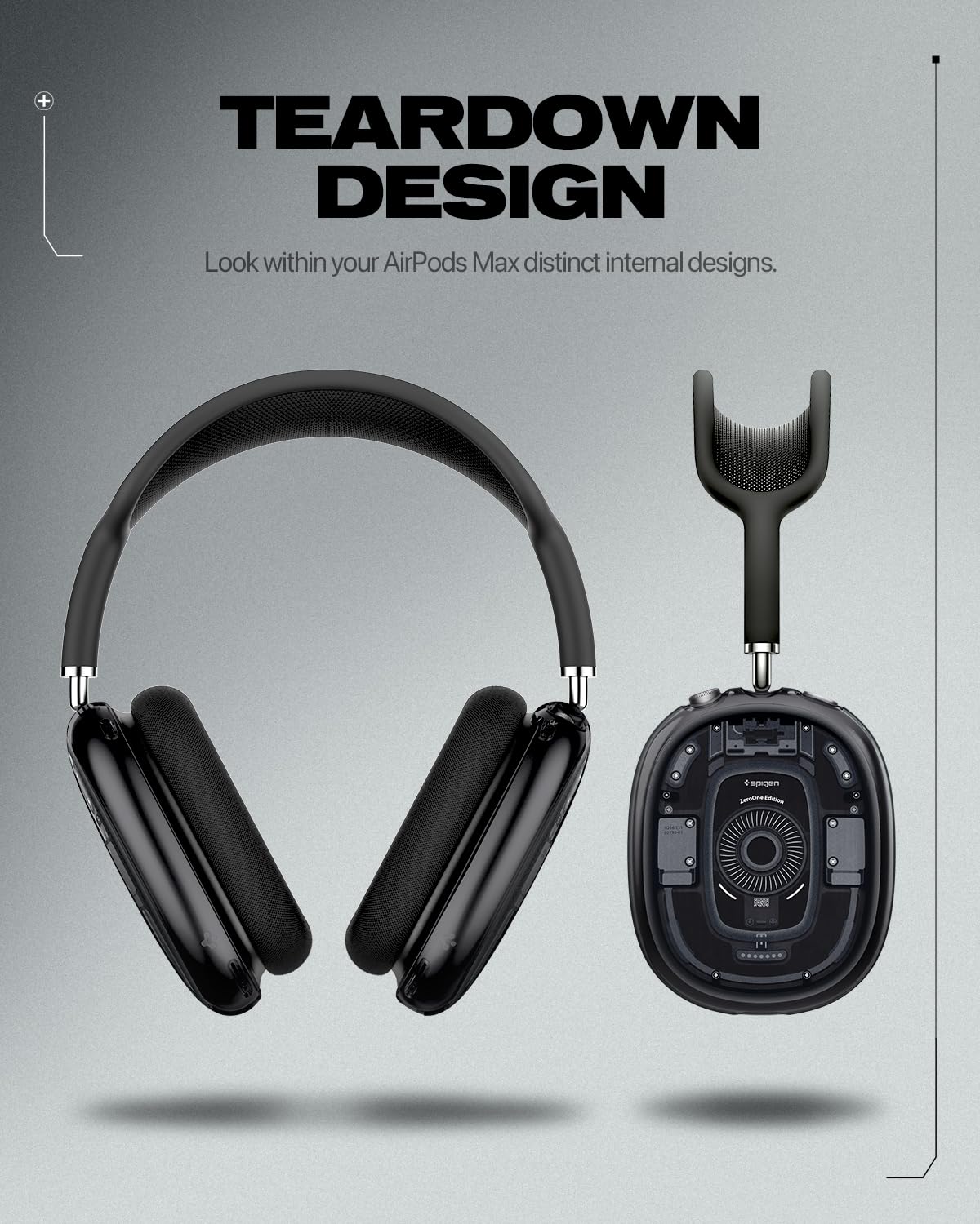 Amazon | Spigen Airpods Max ケース カバー スケルトンデザイン